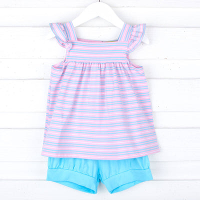 Pink & Blue Stripe Amy Short Set