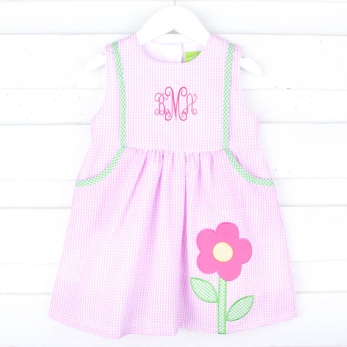 Garden Flower Pink Seersucker Alaia Dress