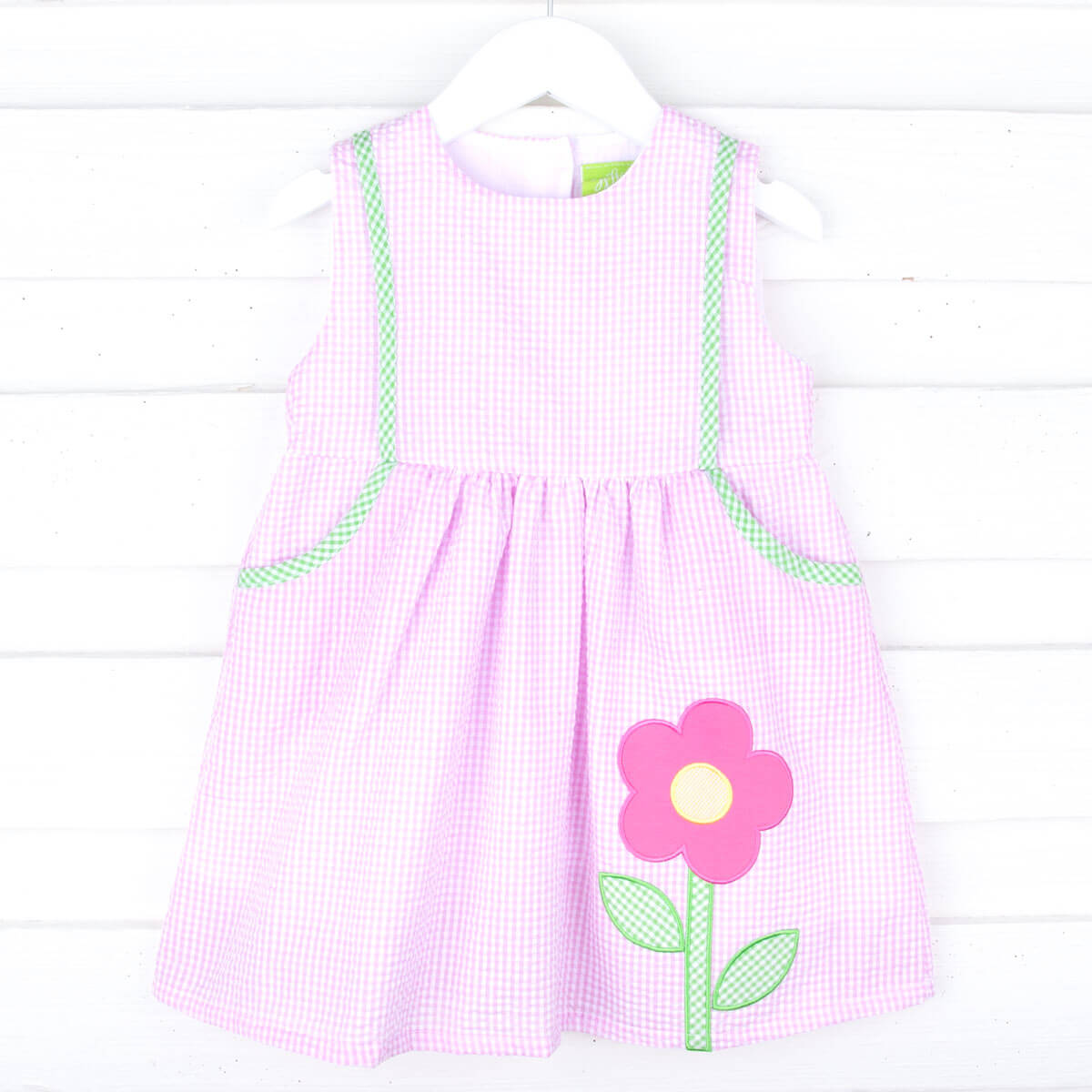 Garden Flower Pink Seersucker Alaia Dress