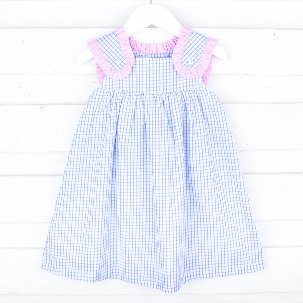 Light Blue Windowpane Lulu Dress