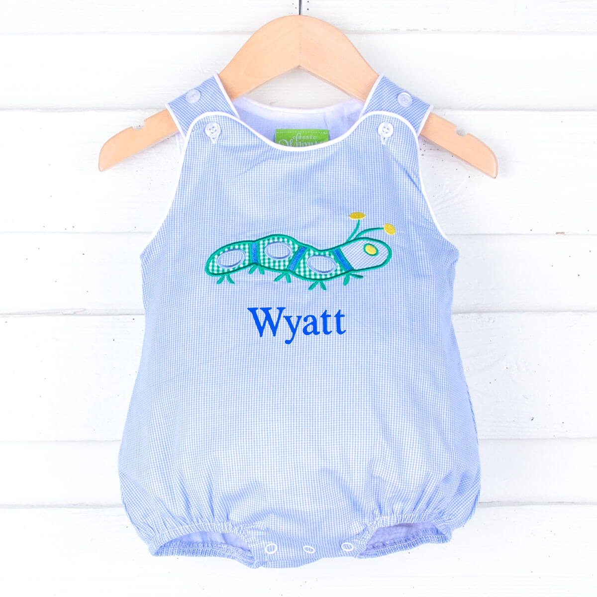 Spring Caterpillar Blue Gingham Sun Bubble