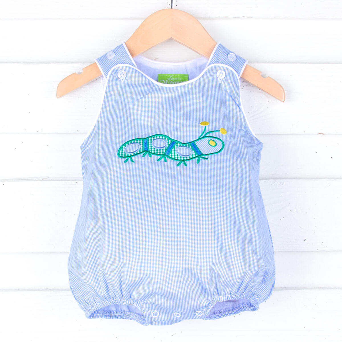 Spring Caterpillar Blue Gingham Sun Bubble