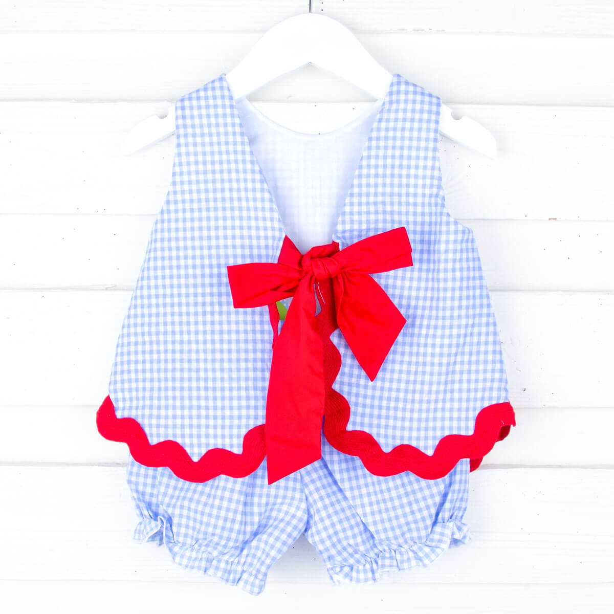 Star Spangled Light Blue Gingham Sadie Bloomer Set