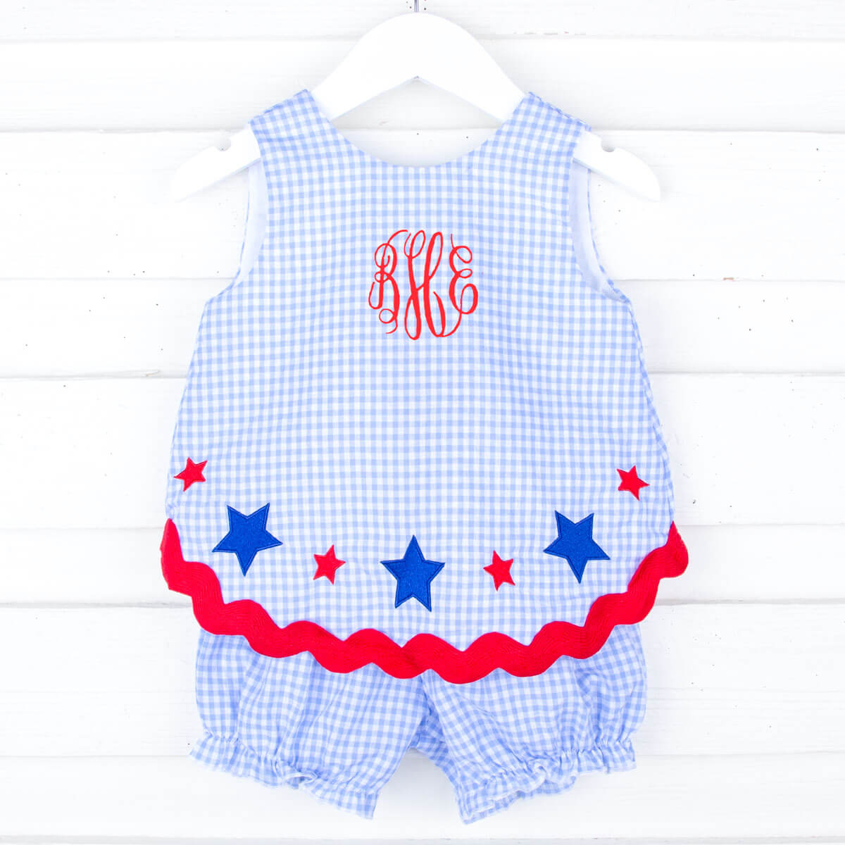 Star Spangled Light Blue Gingham Sadie Bloomer Set