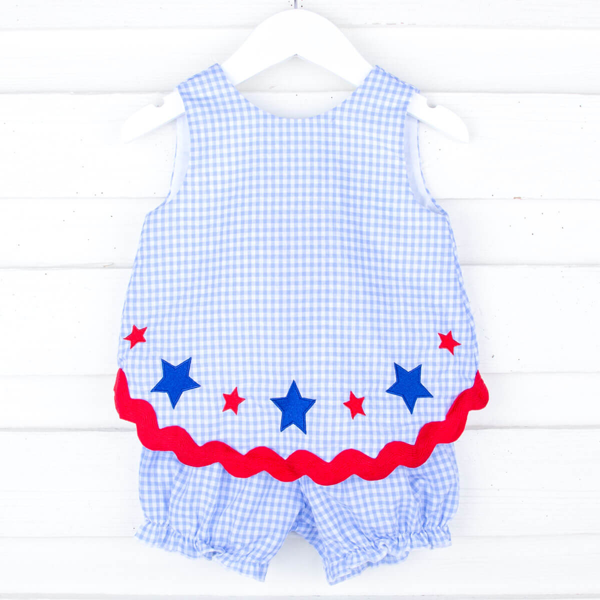 Star Spangled Light Blue Gingham Sadie Bloomer Set