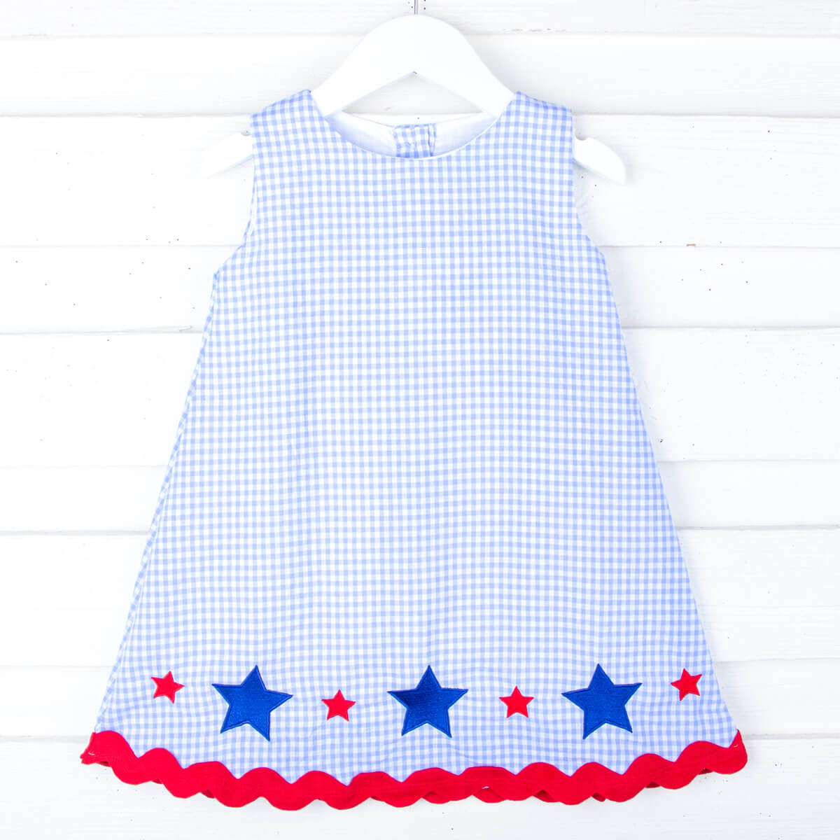 Star Spangled Light Blue Gingham Eleanor Dress