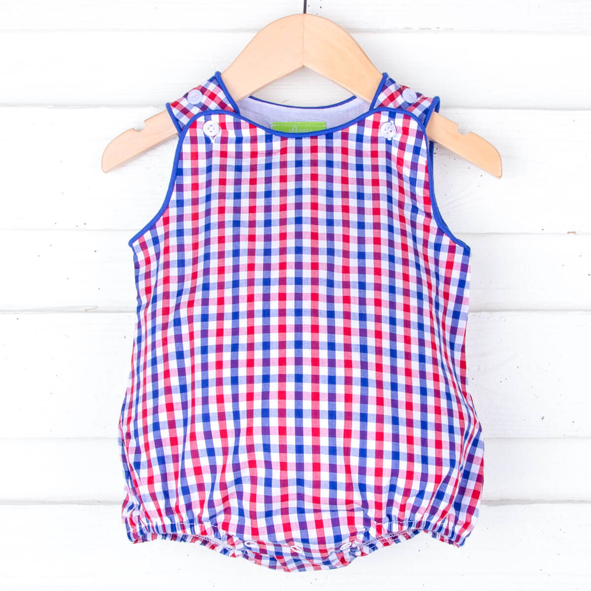 Patriotic Blue & Red Gingham Sun Bubble