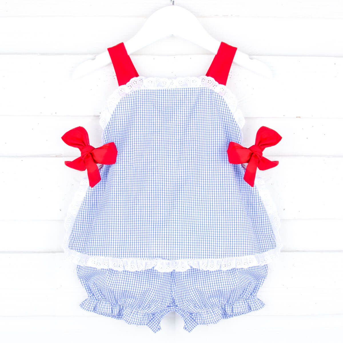 Royal Gingham Lydia Bloomer Set