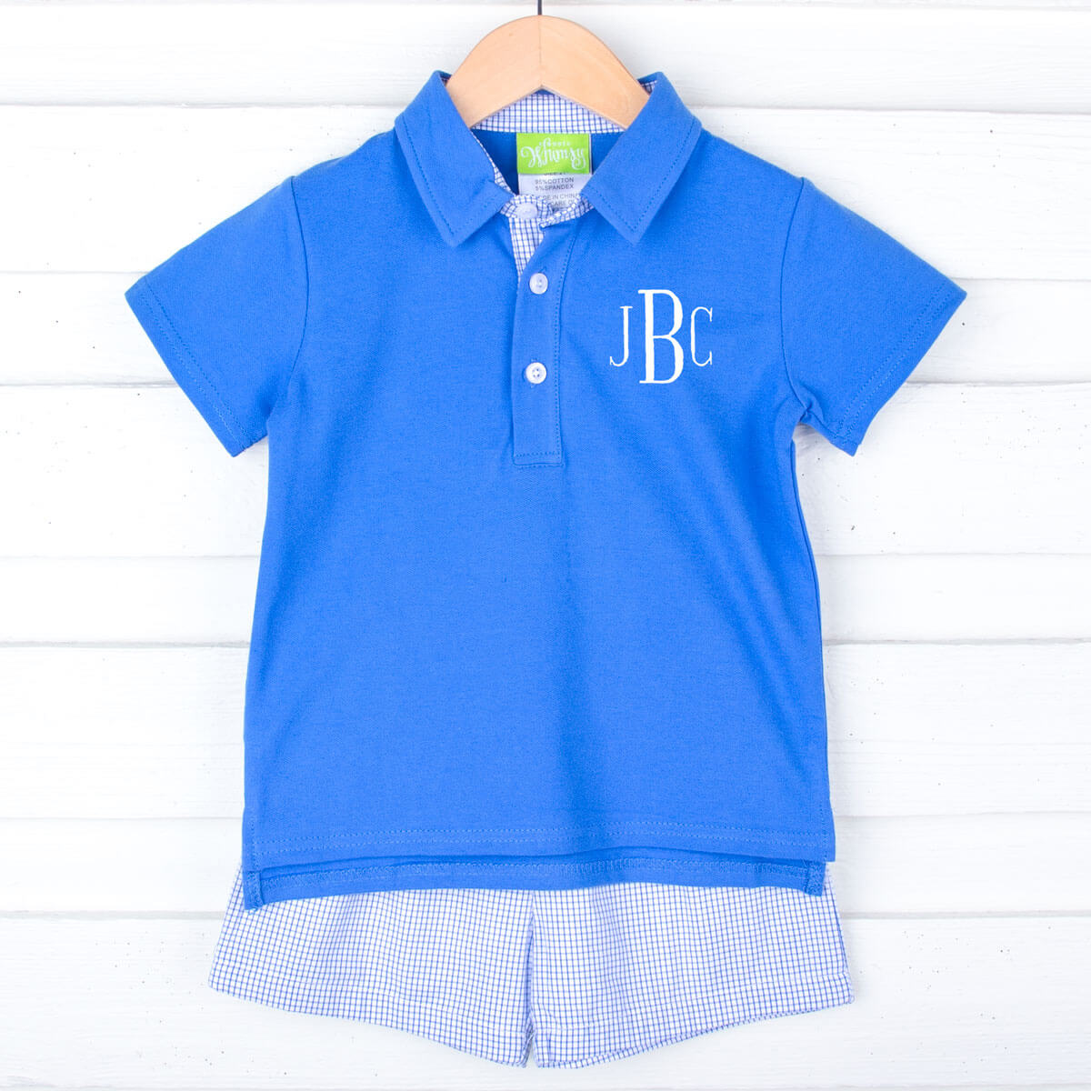 Royal Gingham Polo Short Set