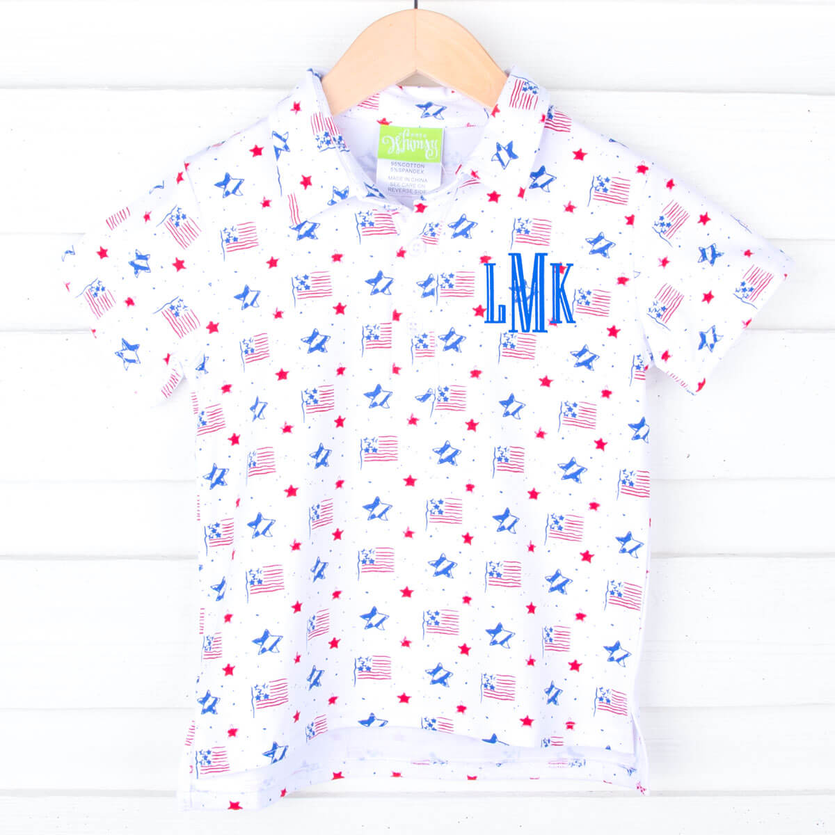Flag Print Polo Shirt