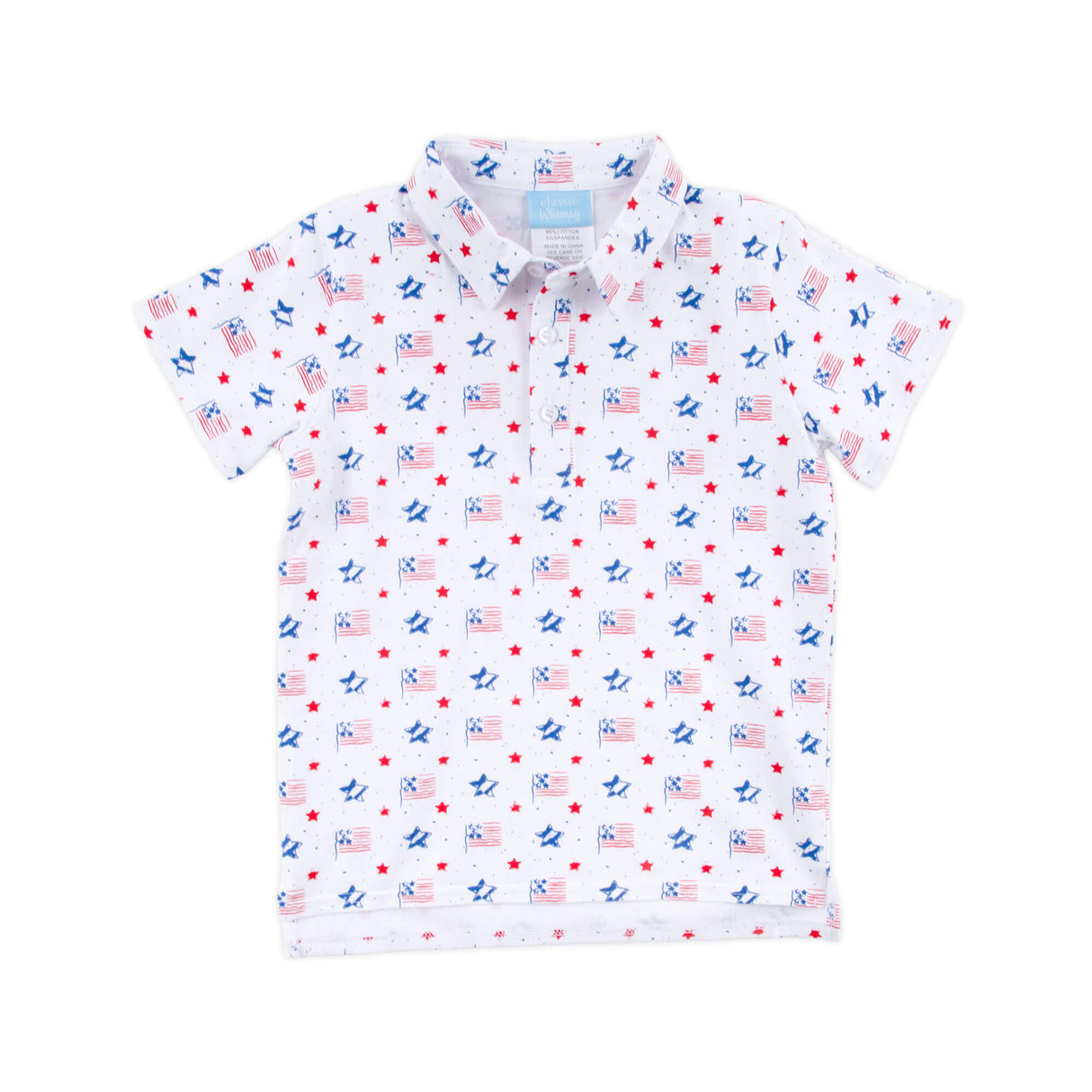 Flag Print Polo Shirt