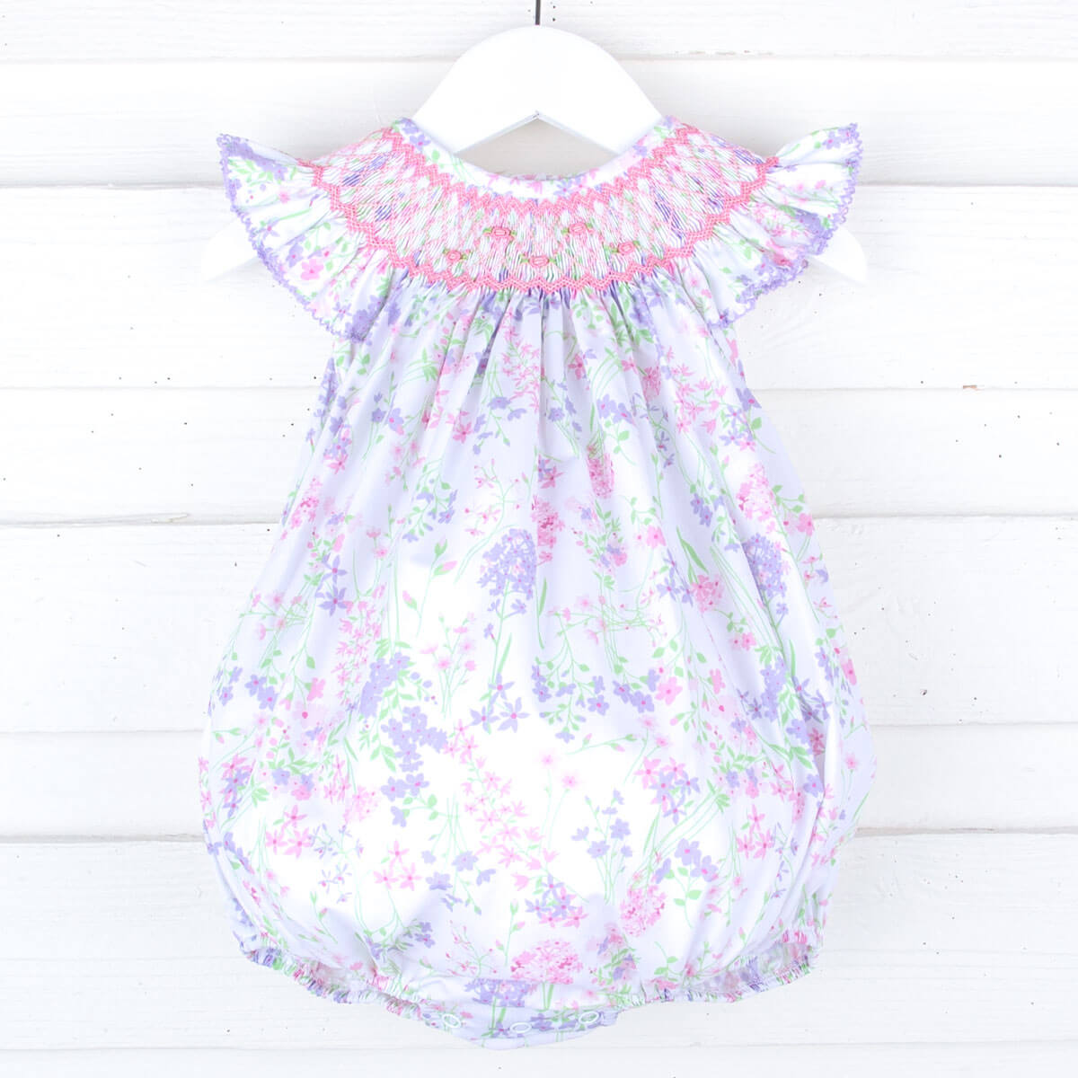 Monet's Garden Smocked Angel Sleeve Bubble