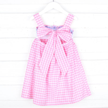 Beyond the Sea Smocked Pink Check Cara Dress