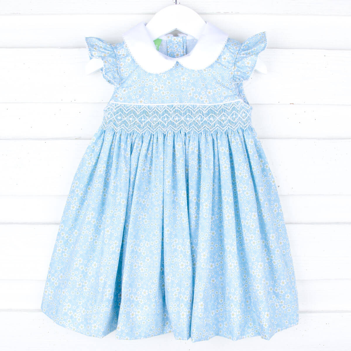 Beautiful Daisy Floral Smocked Collared Dress