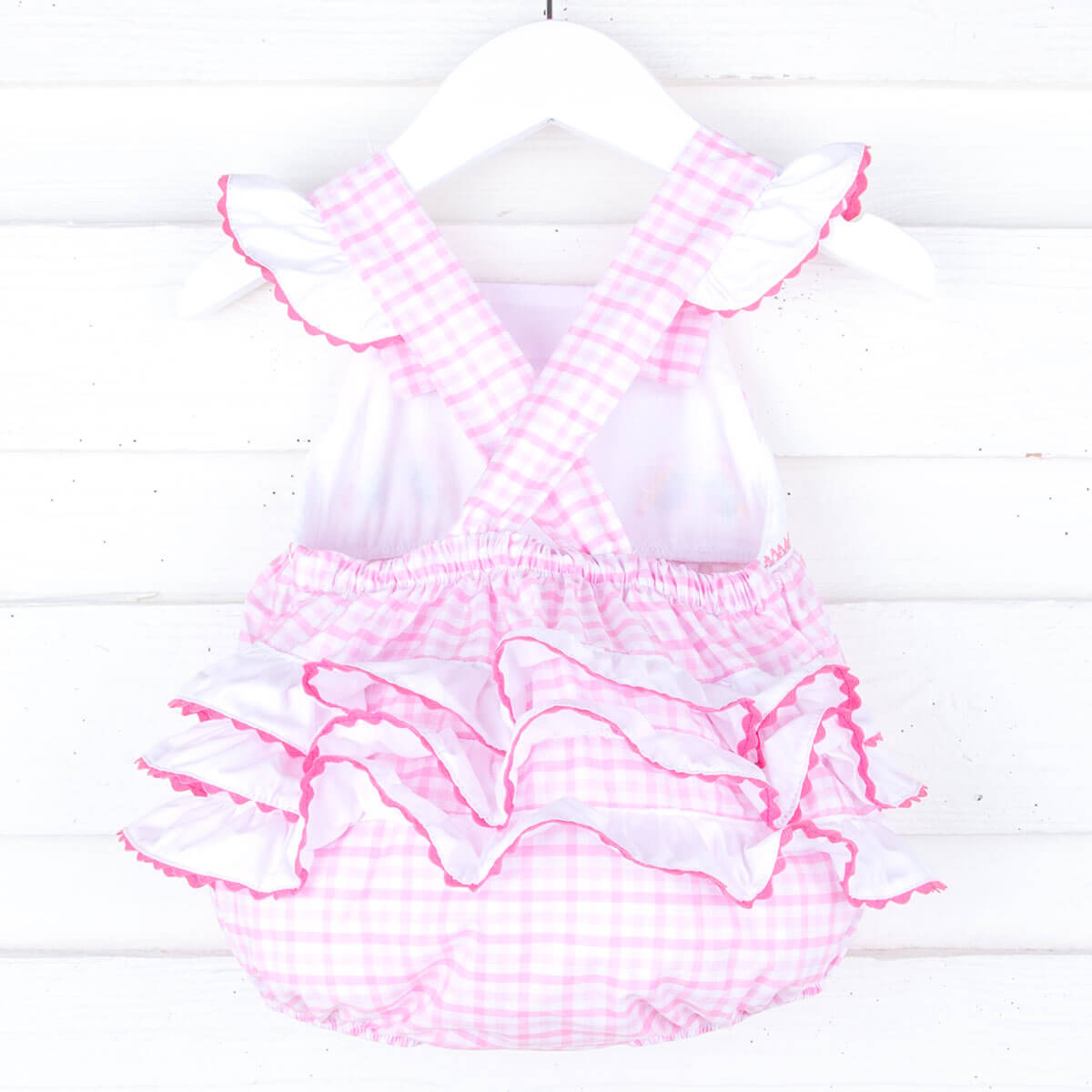 Rainbow Smocked Pink Leah Bubble