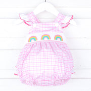 Rainbow Smocked Pink Leah Bubble