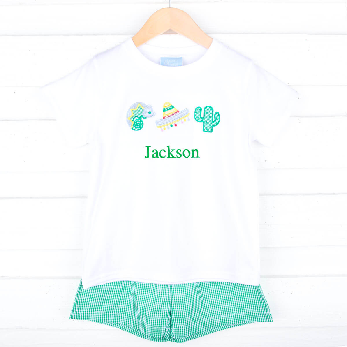 Fiesta Time Green Gingham Short Set