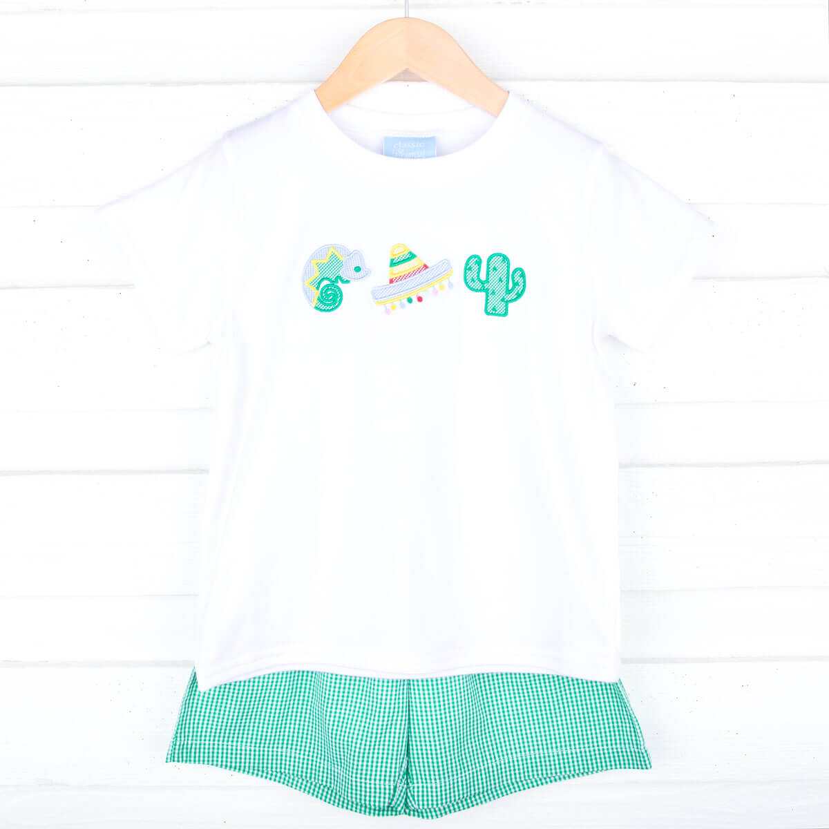 Fiesta Time Green Gingham Short Set