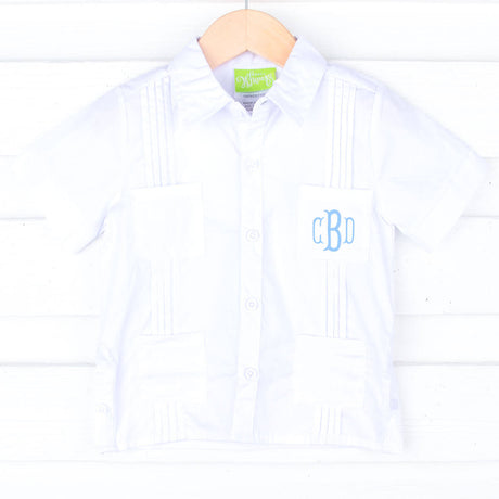 Solid White Guayabera Shirt
