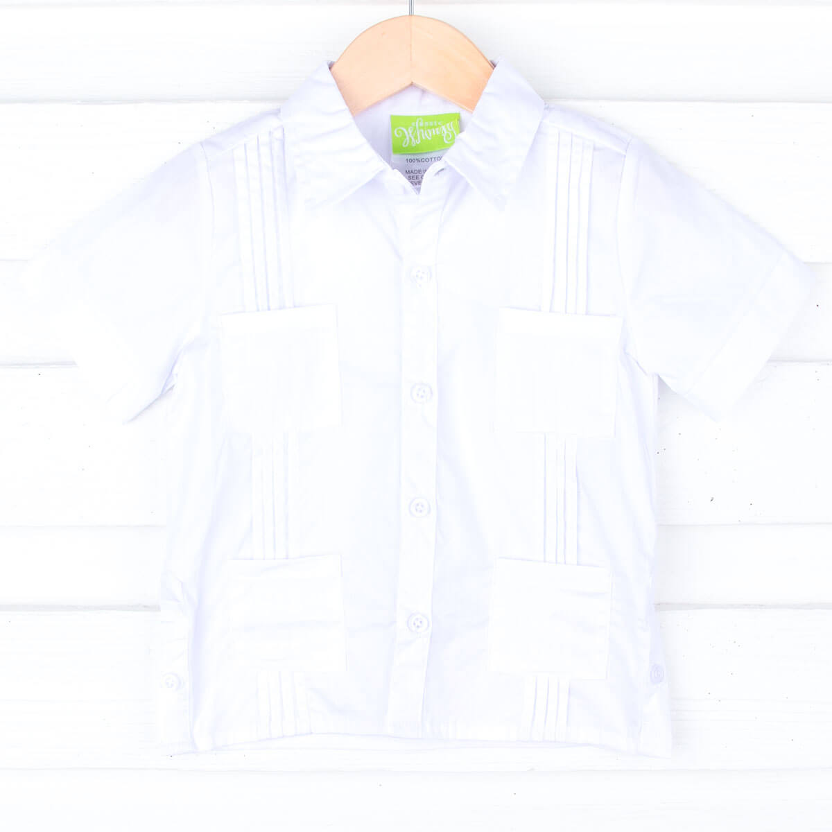 Solid White Guayabera Shirt