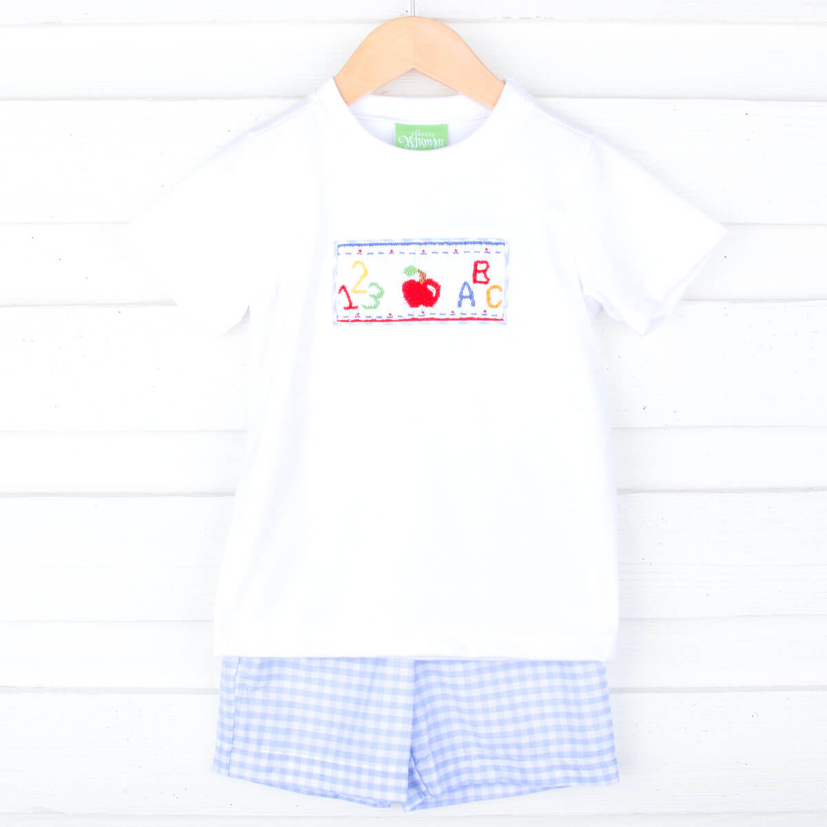 ABC Light Blue Gingham Short Set