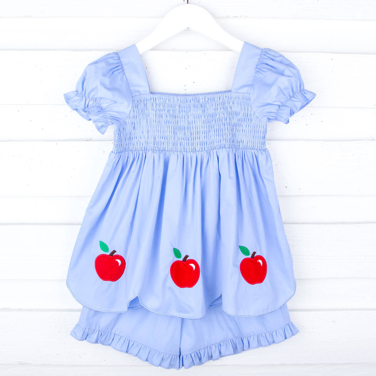 Adorable Apple Light Blue Hannah Short Set