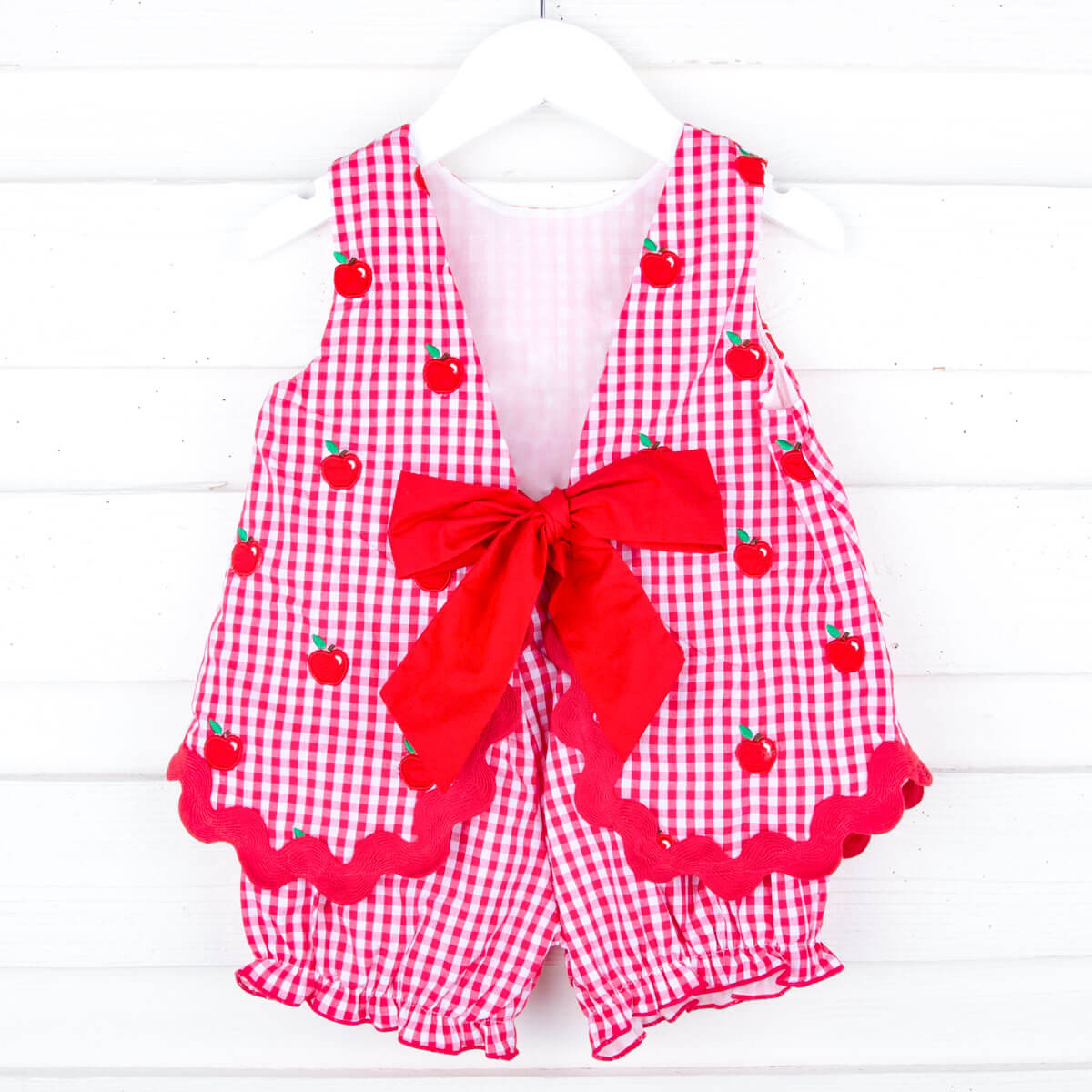 Tiny Apples Red Gingham Sadie Bloomer Set