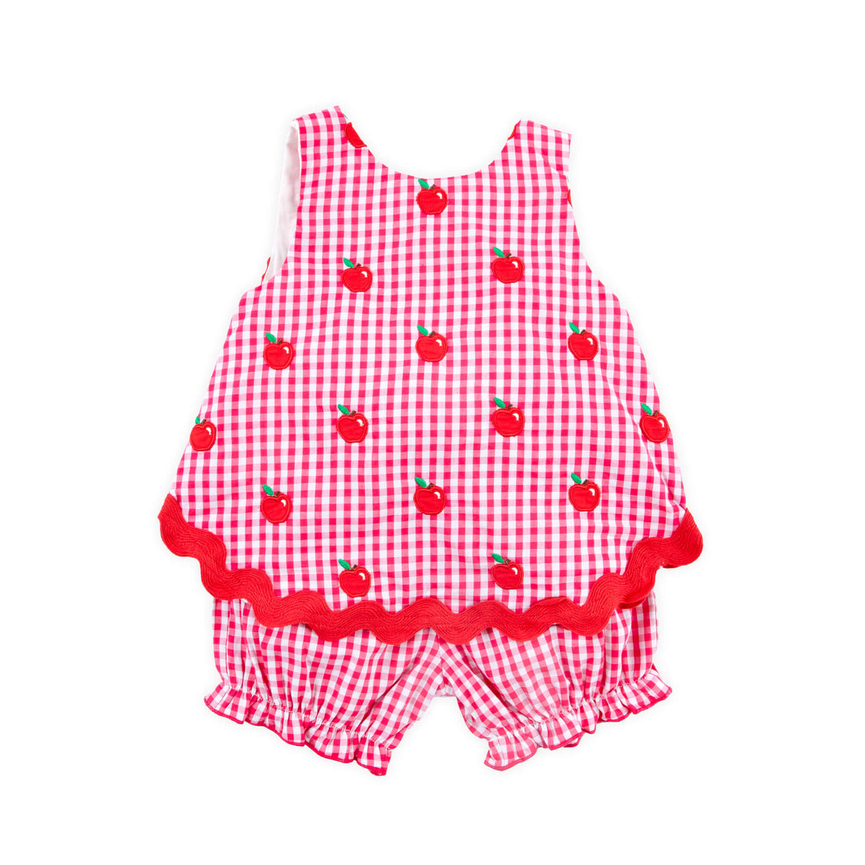 Tiny Apples Red Gingham Sadie Bloomer Set