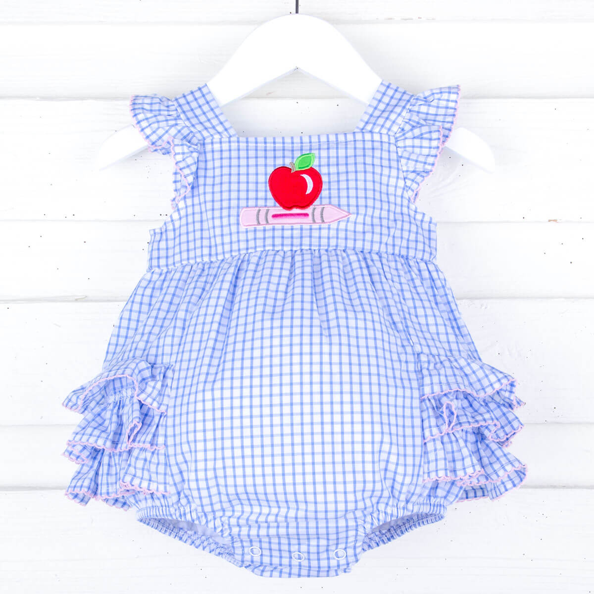 Back To School Blue Windowpane Amy Bubble