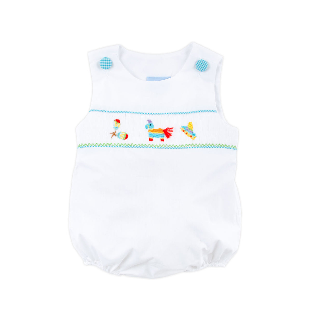 Time To Fiesta Smocked White Sun Bubble