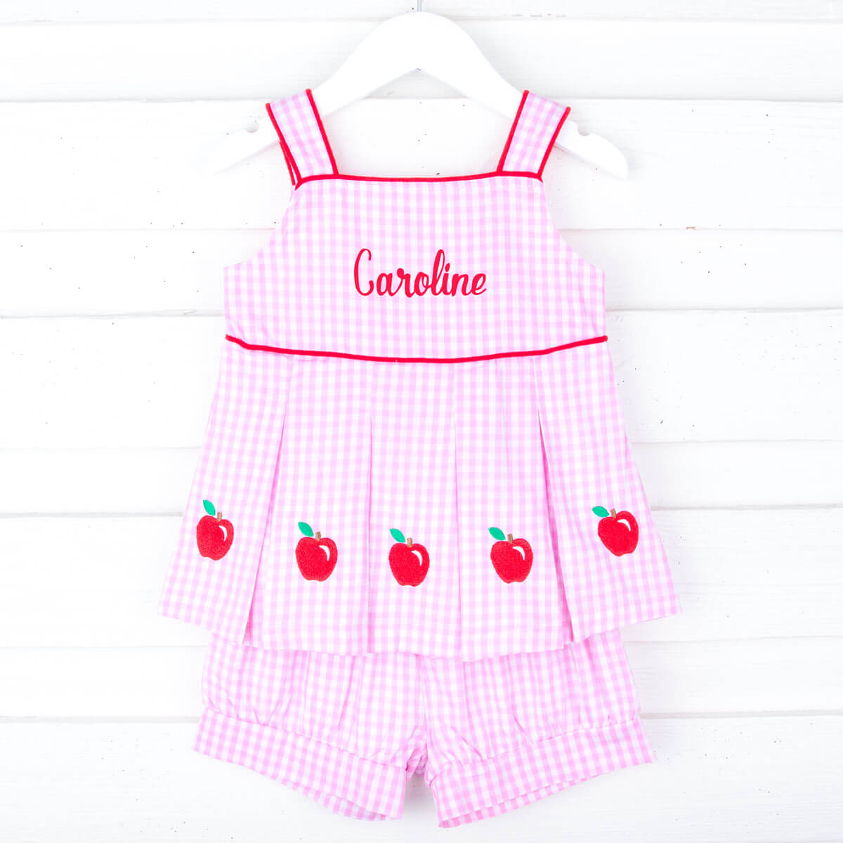 Smart Apple Pink Gingham Chloe Short Set