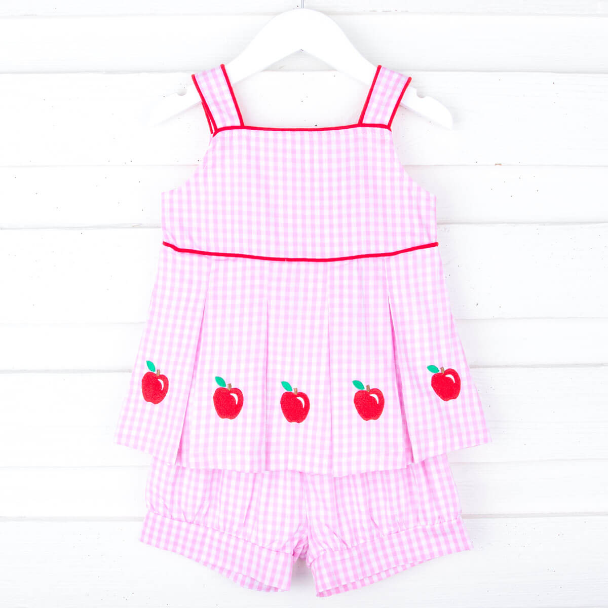 Smart Apple Pink Gingham Chloe Short Set
