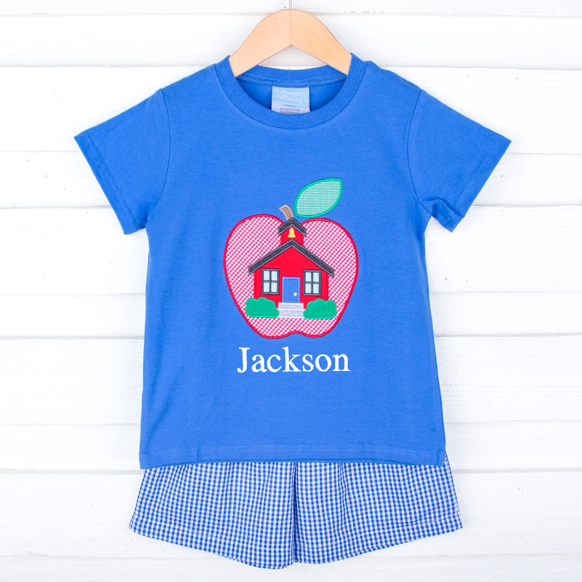Good Apple Blue Gingham Short Set