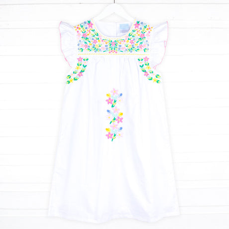 Colorful Embroidered Women's Beach Dress