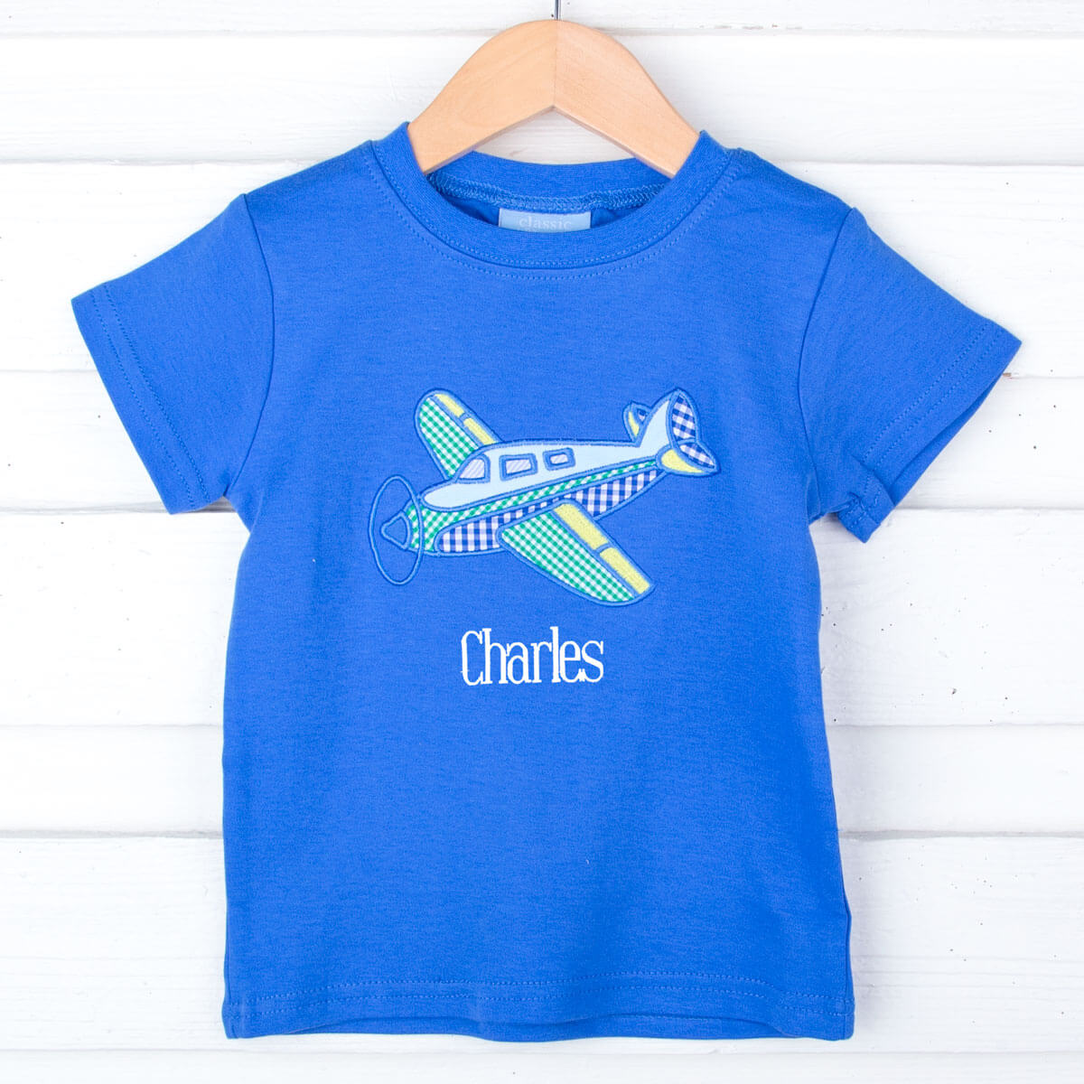 Airplane Royal Blue Short Sleeve Shirt