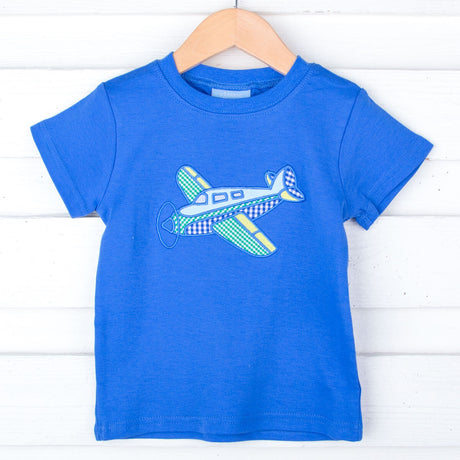 Airplane Royal Blue Short Sleeve Shirt