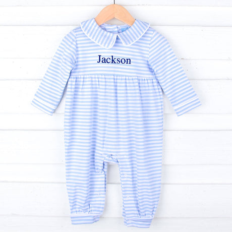 French Blue Stripe Romper
