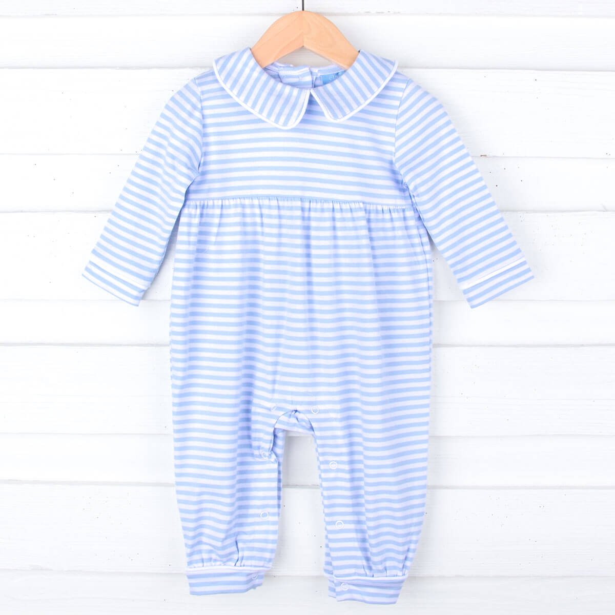 French Blue Stripe Romper