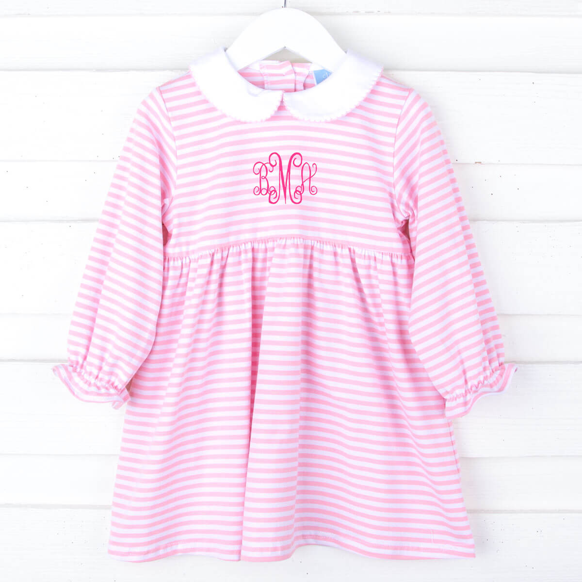 Riley Stripe Knit Long Sleeve Dress Pink