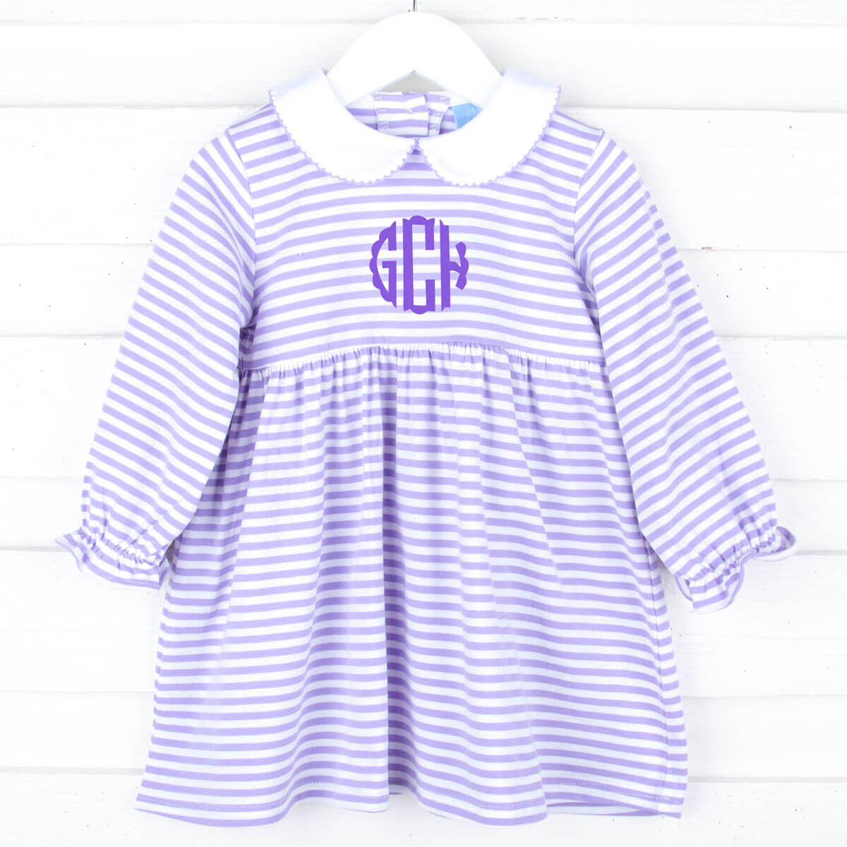 Riley Stripe Knit Long Sleeve Dress Purple