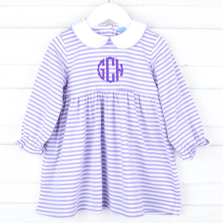 Riley Stripe Knit Long Sleeve Dress Purple