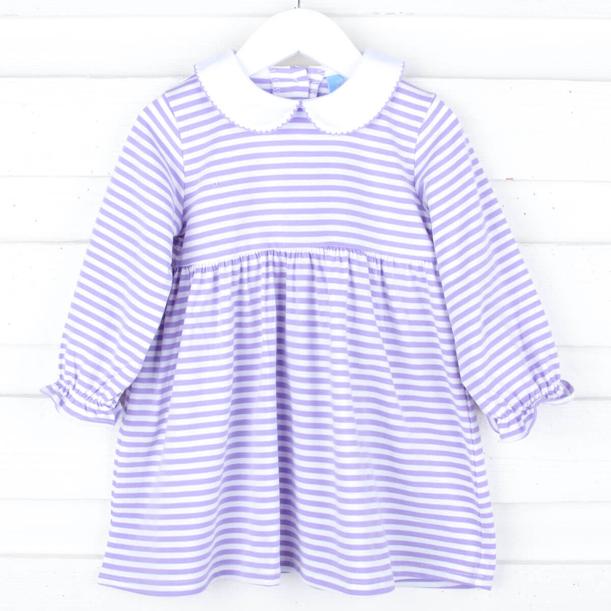 Riley Stripe Knit Long Sleeve Dress Purple