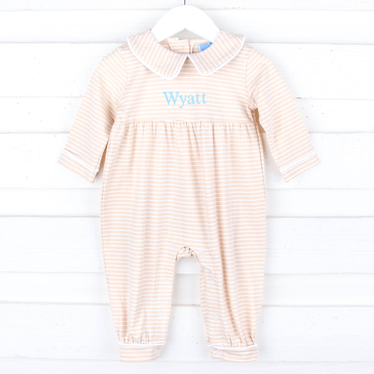 Tan Stripe Romper