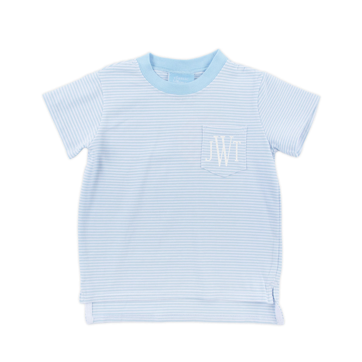 Light Blue Thin Stripe Short Sleeve Pocket Shirt