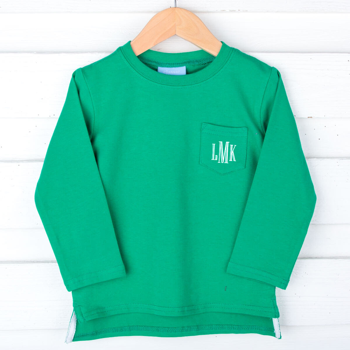 Green Solid Long Sleeve Pocket Shirt