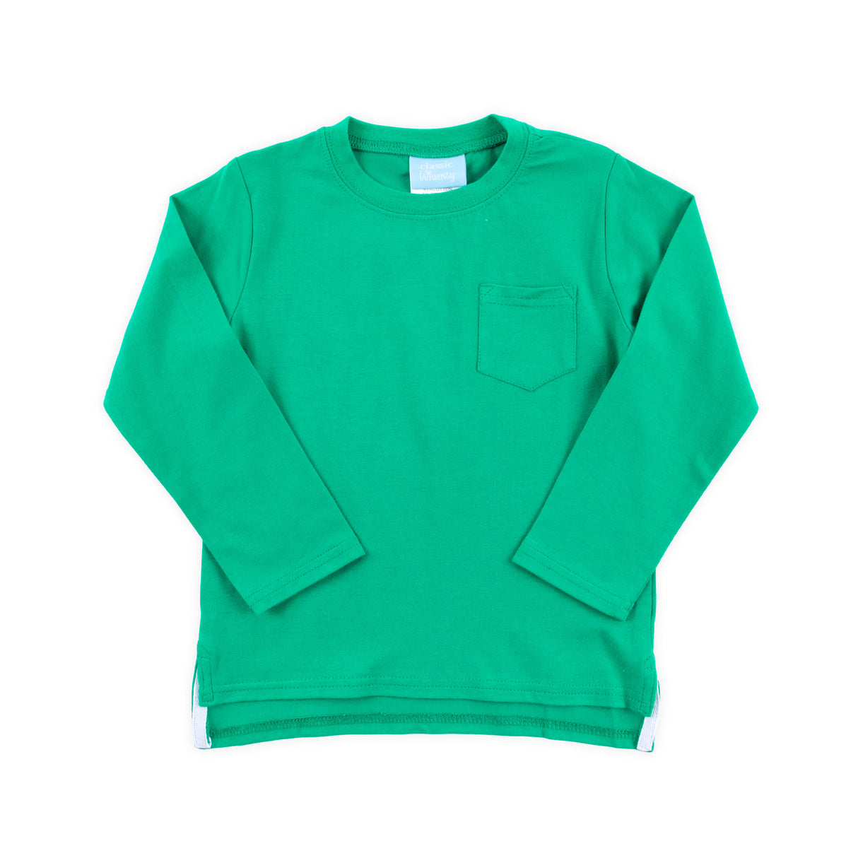 Green Solid Long Sleeve Pocket Shirt