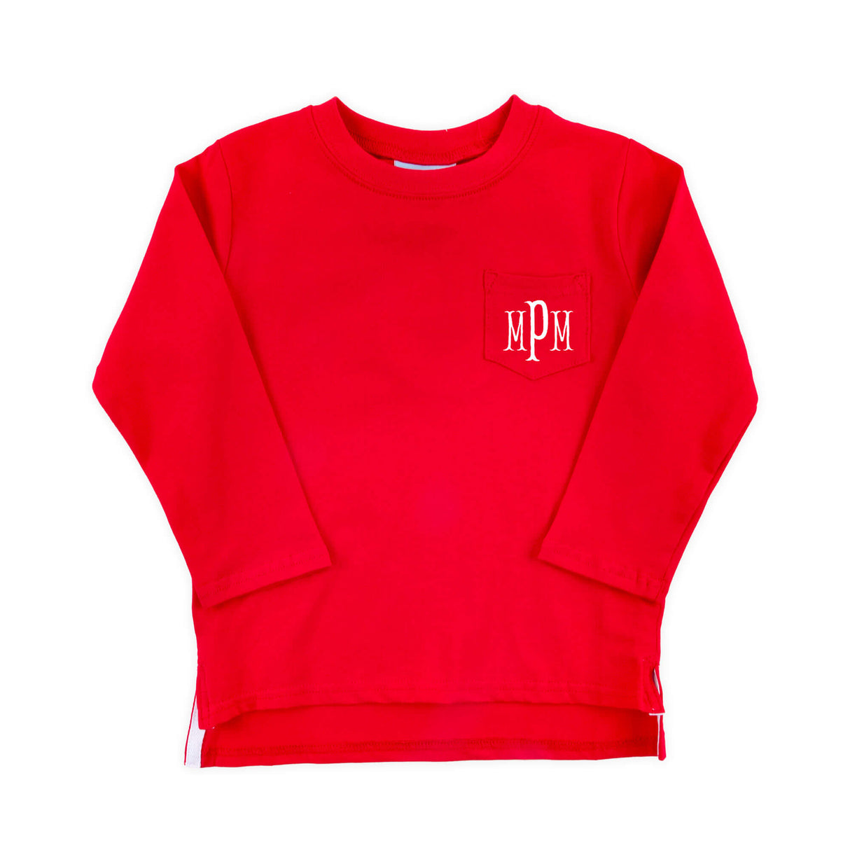 Red Long Sleeve Pocket Shirt