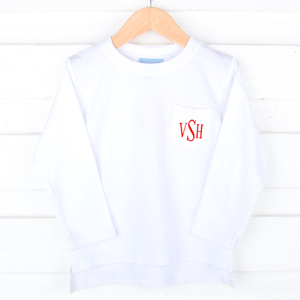 White Long Sleeve Pocket Shirt