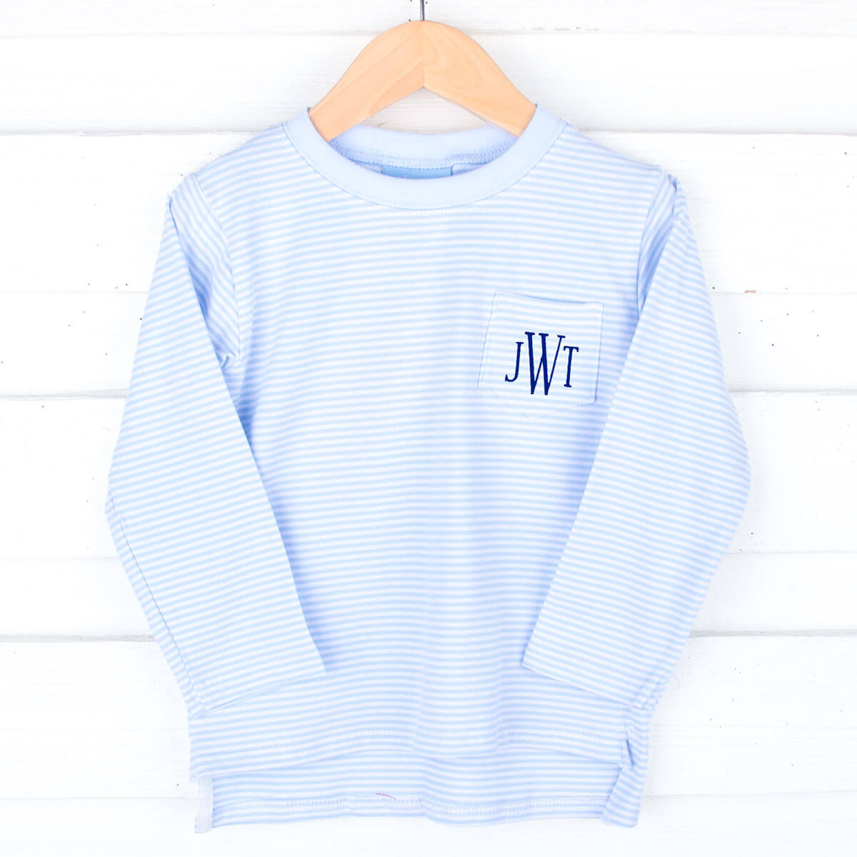 Light Blue Stripe Long Sleeve Pocket Shirt
