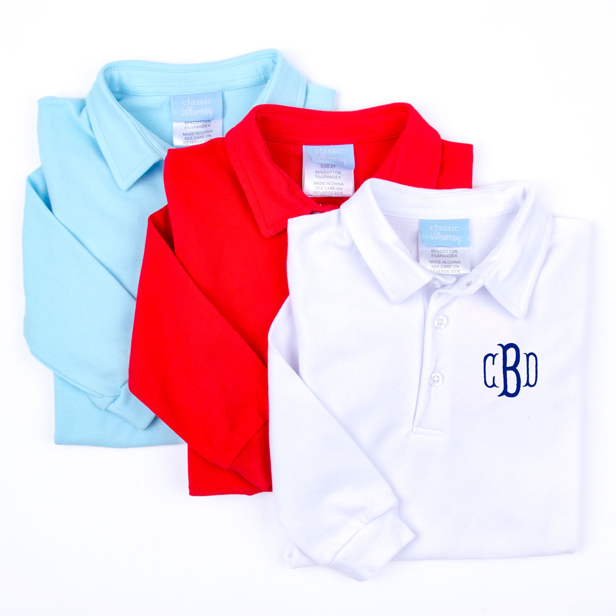 White Long Sleeve Pique Polo Shirt